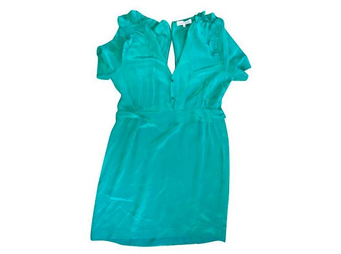 Sandro Seidenkleid in Grün Größe 38