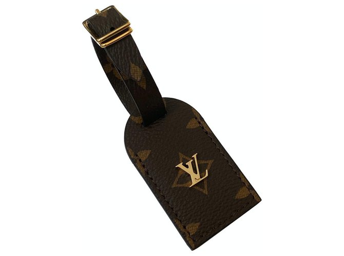 Etiqueta de bagagem com monograma Louis Vuitton Marrom  ref.214293