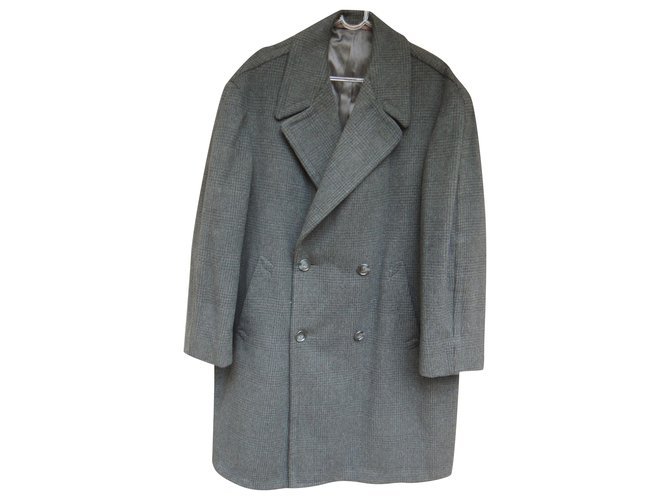 Autre Marque vintage lined breasted coat L Grey Wool  ref.214305