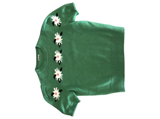Miu Miu Knitwear Green Wool  ref.214310