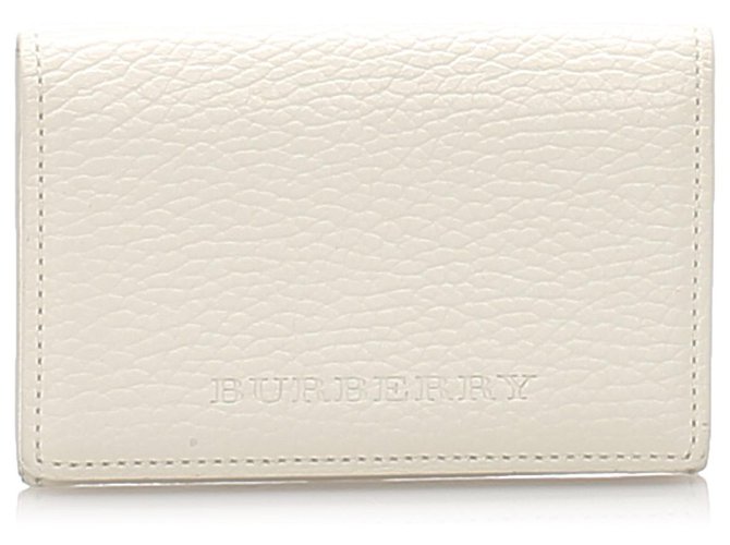 Burberry White Leather Kartenhalter Weiß Leder Kalbähnliches Kalb  ref.214394