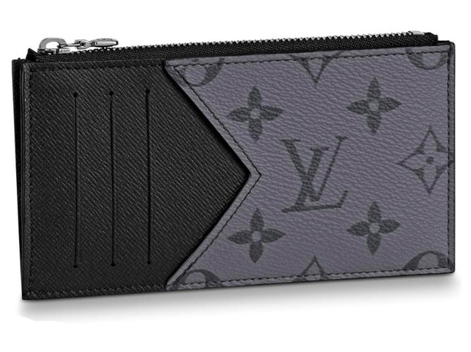 Louis Vuitton Purses, wallets, cases Grey Dark grey Leather  ref.214446