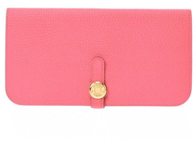 Hermès Hermes wallet Pink Leather  ref.214464