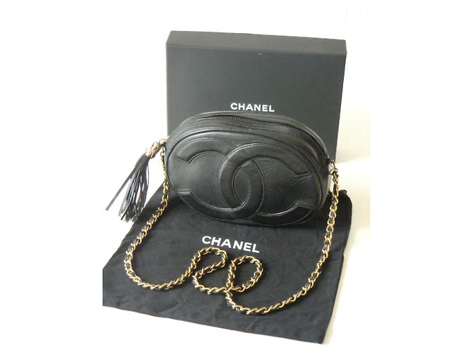 RARE and OLD CHANEL BAG Black Lambskin