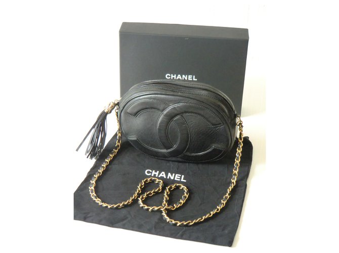 RARE and OLD CHANEL BAG Black Lambskin  ref.214492