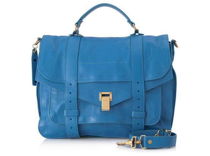 Proenza Schouler Blue Large PS1 Leather Satchel