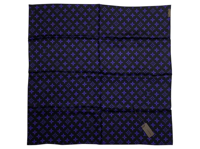 Louis Vuitton silk foulard scarf Black  ref.214703