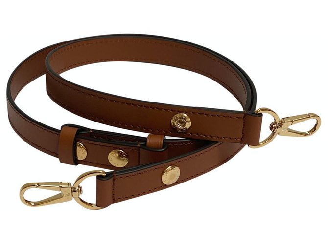 Louis Vuitton removable shoulder bandouliere strap Brown Leather