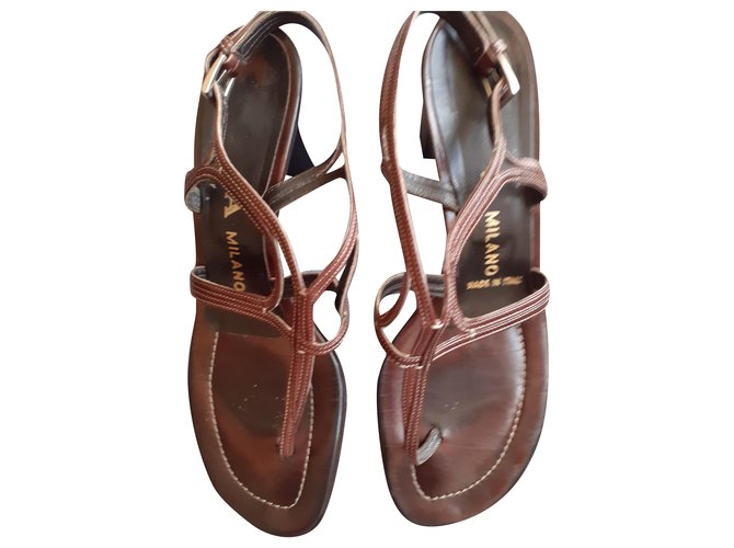Prada Sandals Brown Leather  ref.214732