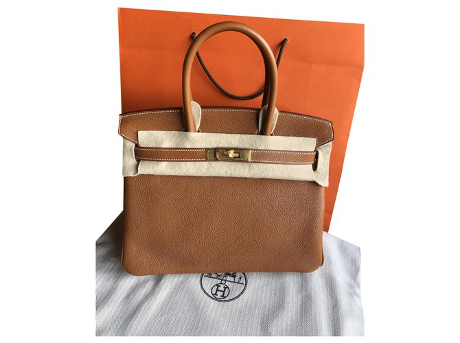 Hermès Barenia Fauve Birkin 30 Marrone Pelle  ref.214770