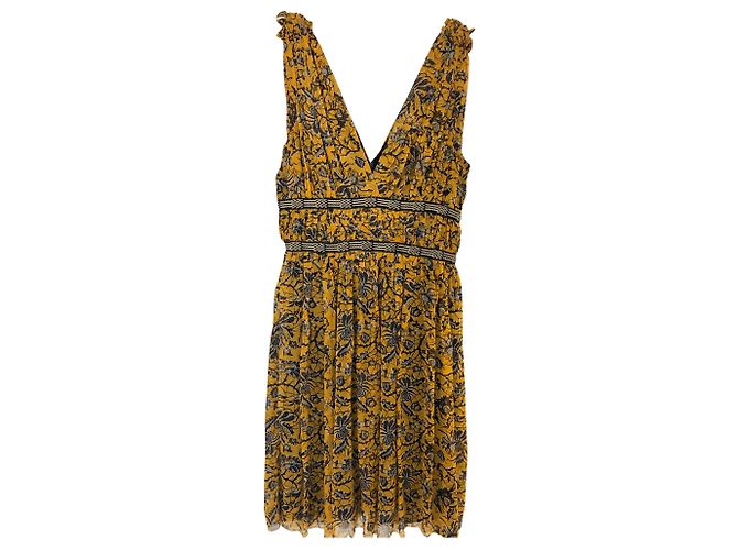 Vestido de seda Isabel Marant amarillo