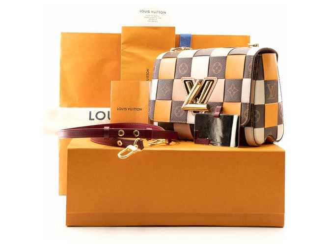 Bolso Louis Vuitton Twist MM Damier Check Limited Edition Multicolor Cuero  ref.214776