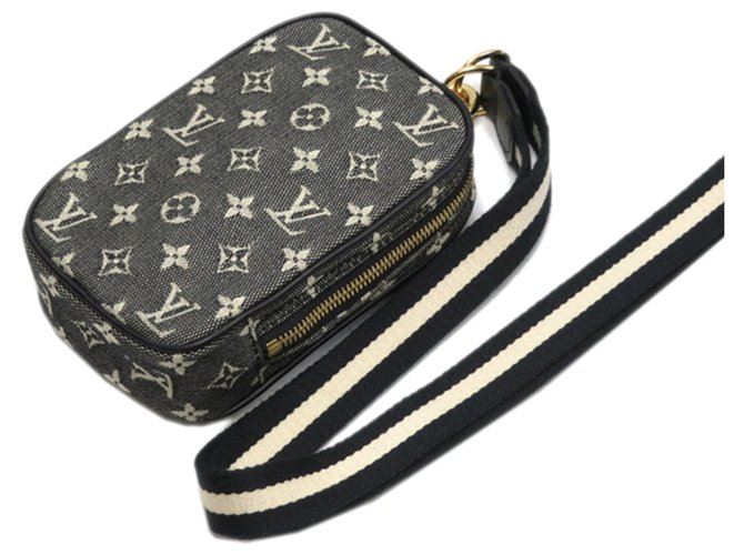 Louis Vuitton Black Monogram Mini Lin Camera Bag Grey Cloth Cloth - Joli Closet