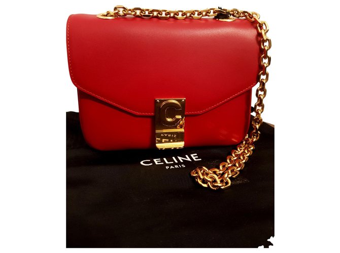 Céline Tasche Rot Leder  ref.214900