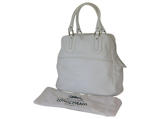 Longchamp Große Cosmos Handtasche Weiß Leder  ref.214951