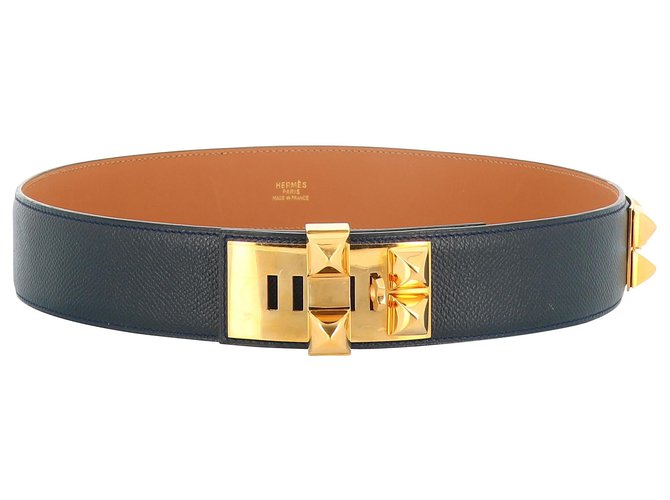 Hermès Cintura di Hermes Nero Pelle  ref.214961
