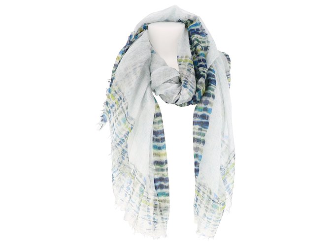Chanel scarf Grey Silk  ref.214968
