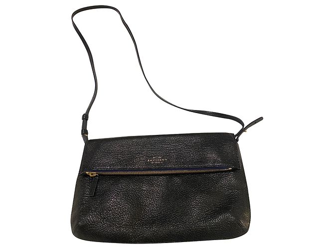 Pochette Smythson en cuir de chèvre grainé noir