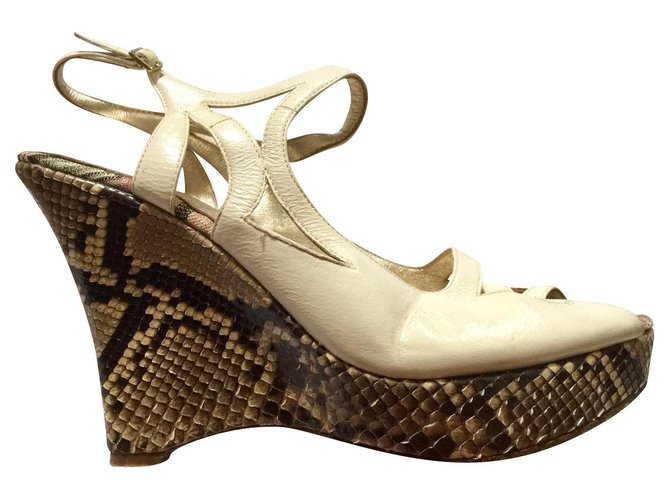 Missoni wedge sandals White Multiple colors Leather Exotic leather  ref.214991