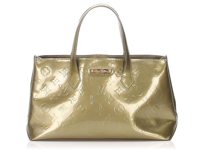 Louis Vuitton Green Vernis Wilshire PM Leather Patent leather  ref.215037