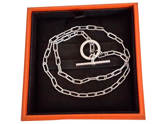 Hermès COLLANA A CATENA ANCORA Argento Argento