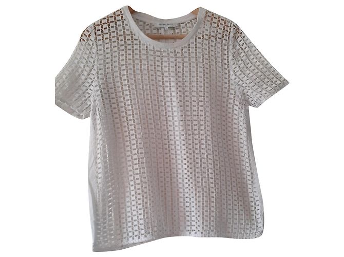 Top de encaje de algodón blanco Gerard Darel