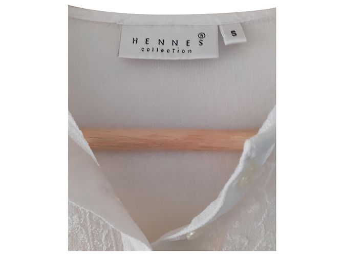 Autre Marque Túnica de viscose bordada branca Branco