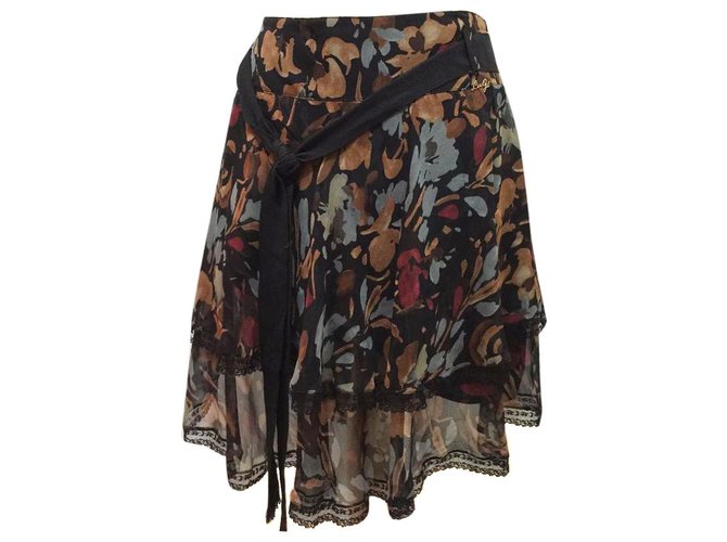 Liu.Jo Silk skirt with frilly hem Multiple colors  ref.215155