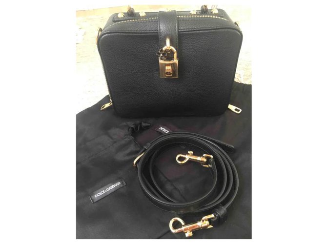 Dolce & Gabbana Bolsos de mano Negro Cuero  ref.215190