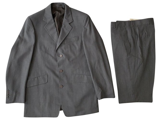 Yves Saint Laurent Grey vintage suit YSL Homme Viscose  ref.215328