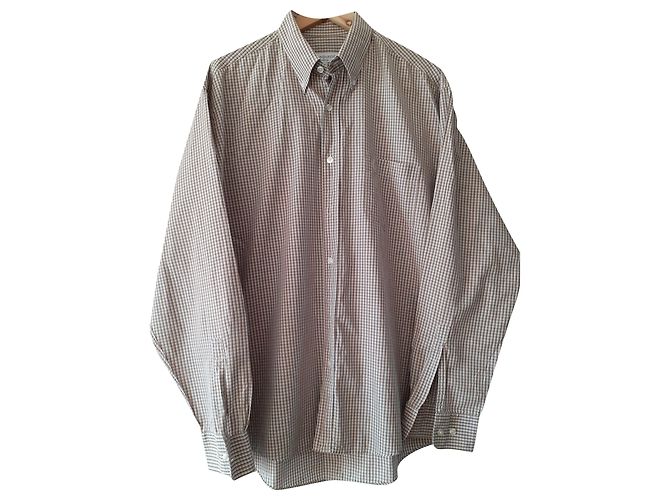 Camicia Yves Saint Laurent in cotone marrone bianco