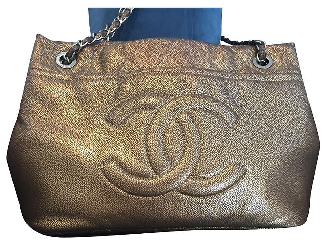 Bolso Shopper Chanel Timeless CC de Cuero Bronce