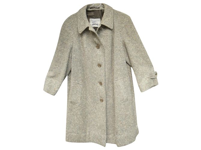 Abrigo Burberry de tweed irlandés gris