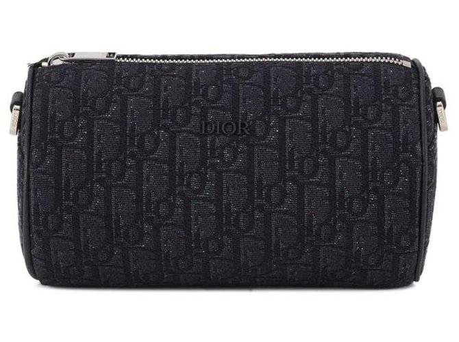 Dior Oblique Roller Messenger Bag Black Cotton  ref.215399