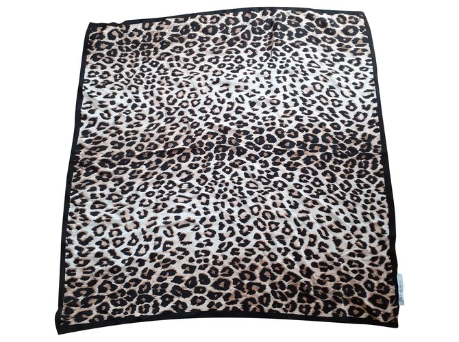 Autre Marque Lenços Estampa de leopardo Seda  ref.215401