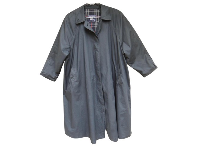 Burberry woman raincoat vintage t 42 whit defect Navy blue Cotton Polyester  ref.215405