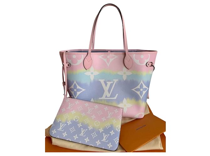 Louis Vuitton Neverfull MM Escale Pastell Pink Leinwand  ref.215521