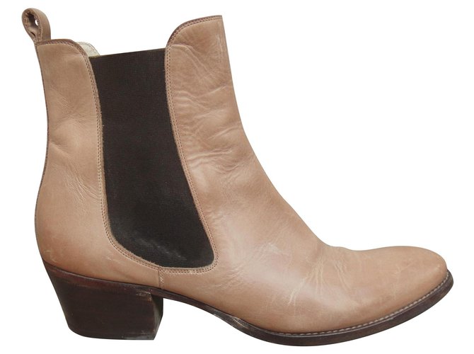 Sartore p boots 40 Beige Leather  ref.215677