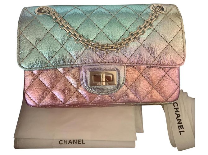 Chanel mini reissue 2.55 Rainbow Multiple colors Leather  ref.215687