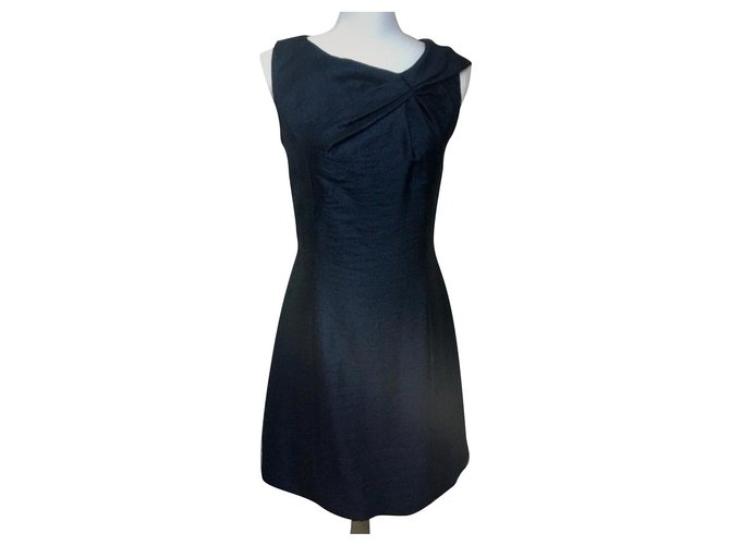 Louis Vuitton Kleider Marineblau Wolle  ref.215688