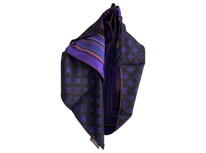 Louis Vuitton Sciarpe di seta Nero Porpora
