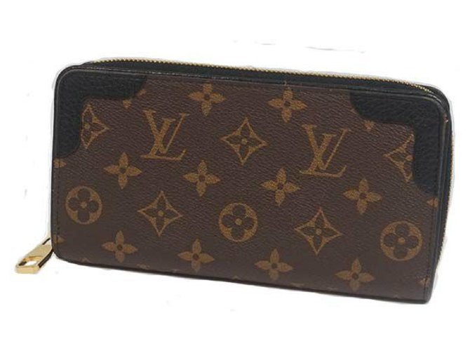 Louis Vuitton Zippy Brieftasche Retiro Unisex lange Brieftasche M.61855 Noir Schwarz Leinwand  ref.215706
