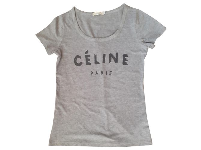 Camiseta Céline Cinza de Algodão e Elastano