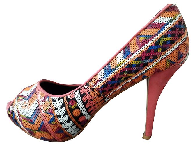 Autre Marque Sequined platform pumps Multiple colors