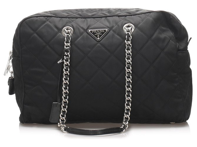 Prada Black Tessuto Shoulder Bag Nylon Cloth ref.608956 - Joli Closet