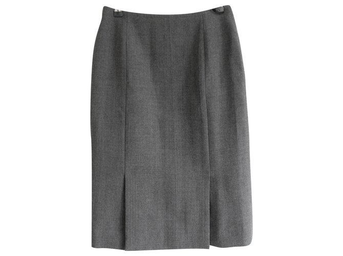 Christian Dior AW19 Grey Wool Pencil Skirt  ref.215899