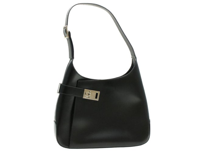 トートバッグ SALVATORE FERRAGAMO Black Leather Large Arch Shoulder Bag Ferragamo | Arch black shoulder bag | Savannahs