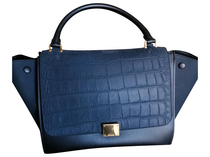 Trapèze Céline Trapezio Blu navy Pelle  ref.215939