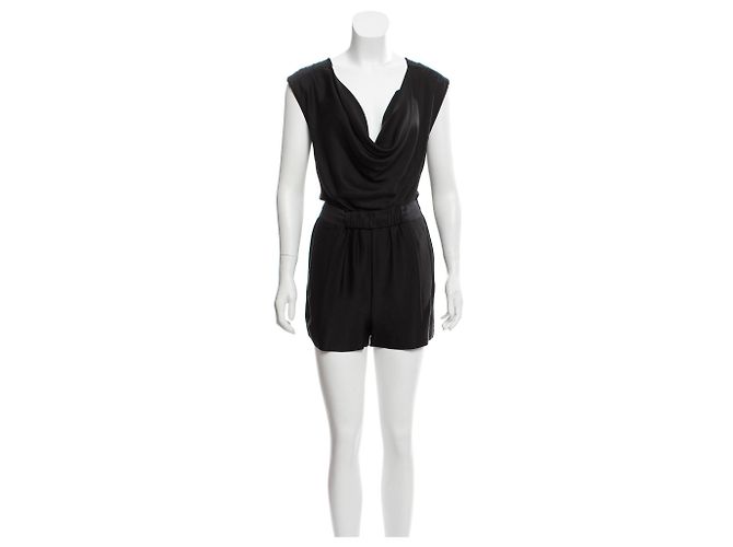 Diane Von Furstenberg DvF Bellancia Silk Romper Black