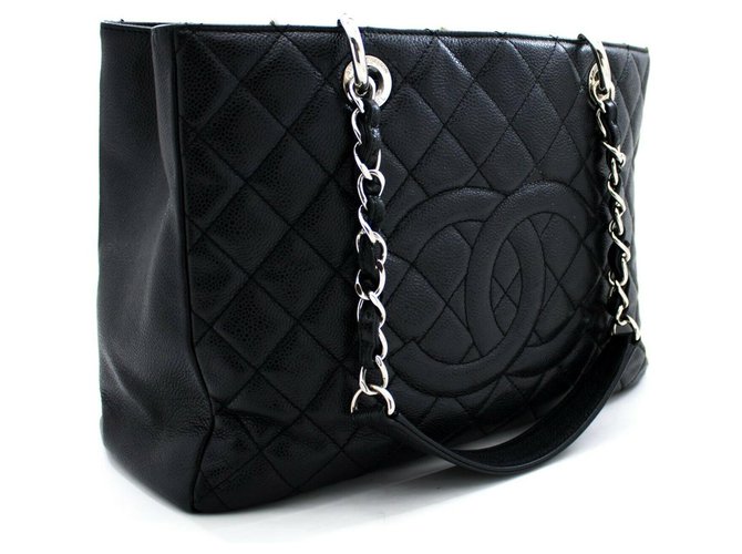 Chanel tote bag Black Leather  ref.216090